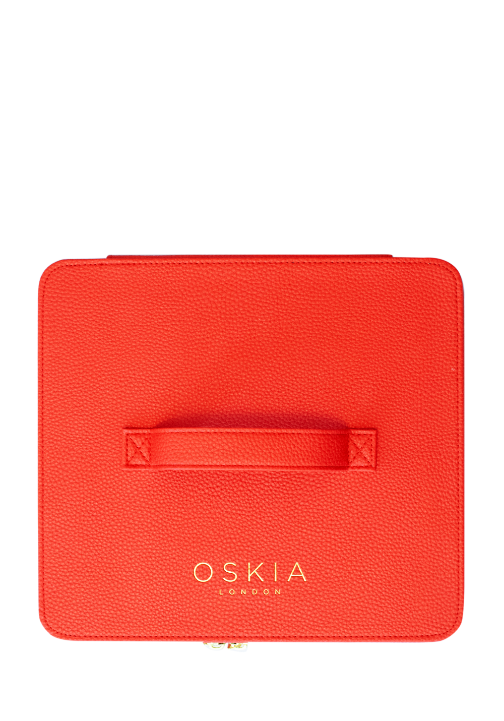 OSKIA red vegan leather vanity case